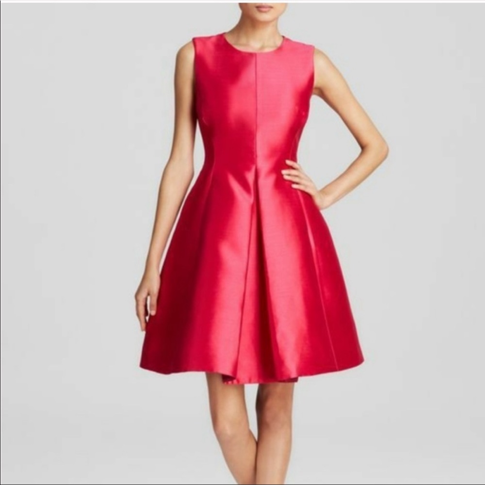 Kate Spade hot pink structured fit and flare dress